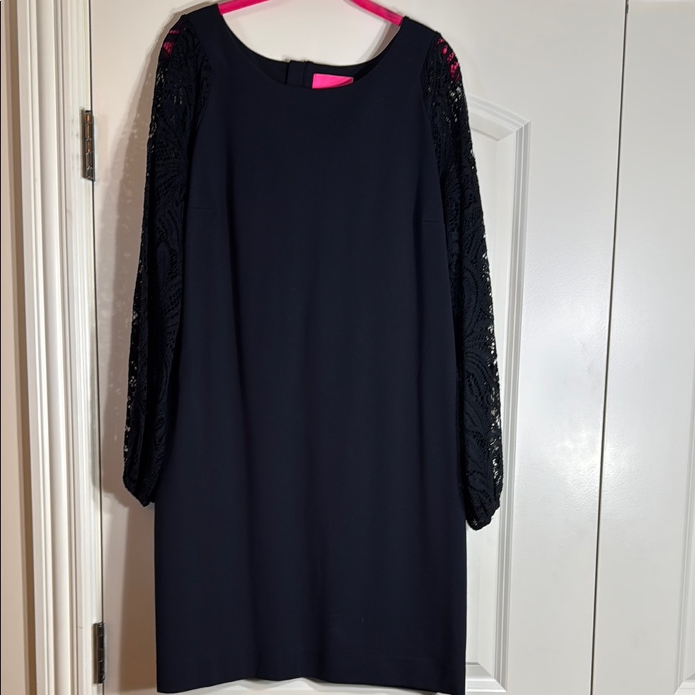 Lilly Elegant Black Dress with Lace Sleeves